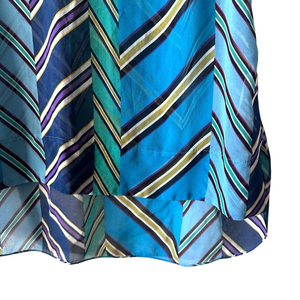 Cabi Blue Chevron Striped Sleeveless Blouse Women’s Large - Picture 3 of 8